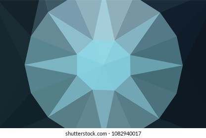 Dark BLUE vector triangle mosaic template with a diamond. Elegant polygonal illustration with gradient. Polygonal design for your web site.