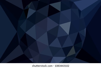 Dark BLUE vector triangle mosaic cover with a diamond. Polygonal illustration, which consists of triangles. Textured pattern for your backgrounds.