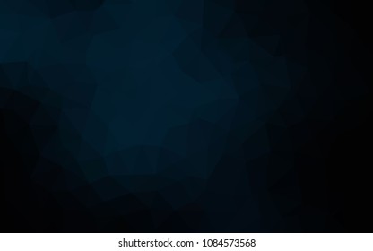 Dark BLUE vector triangle mosaic template. Elegant bright polygonal illustration with gradient. A completely new design for your leaflet.