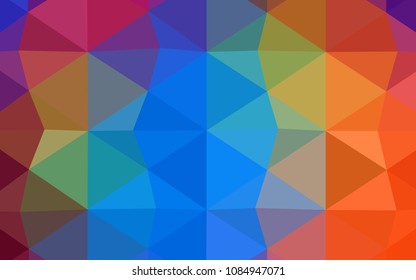 Dark BLUE vector triangle mosaic template. Modern geometrical abstract illustration with gradient. Triangular pattern for your business design.