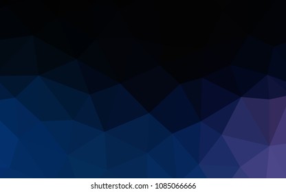Dark BLUE vector triangle mosaic cover. Colorful illustration in abstract style with triangles. Textured pattern for your backgrounds.