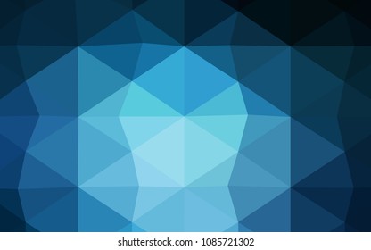 Dark BLUE vector triangle mosaic cover. Modern geometrical abstract illustration with gradient. A new texture for your design.