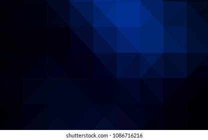 Dark BLUE vector triangle mosaic cover. Polygonal abstract illustration with gradient. Brand new design for your business.