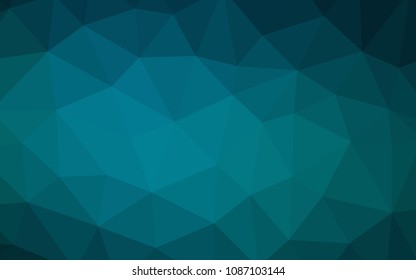 Dark BLUE vector triangle mosaic cover. Colorful illustration in polygonal style with gradient. Textured pattern for your backgrounds.