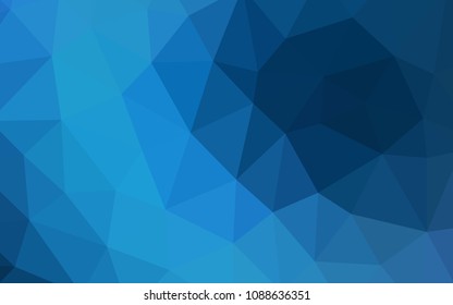 Dark BLUE vector triangle mosaic texture. Creative geometric illustration in Origami style with gradient. Best triangular design for your business.