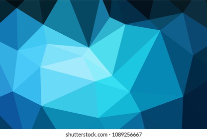 Dark BLUE vector triangle mosaic cover. A sample with polygonal shapes. Brand-new design for your business.