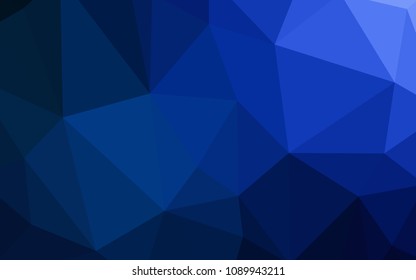 Dark BLUE vector triangle mosaic cover. Shining polygonal illustration, which consist of triangles. Pattern for a brand book's backdrop.