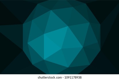 Dark BLUE vector triangle mosaic cover. Glitter abstract illustration with an elegant triangles. Brand new design for your business.