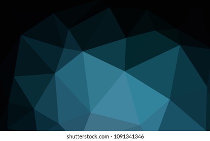 Dark BLUE vector triangle mosaic cover. Shining polygonal illustration, which consist of triangles. A new texture for your web site.