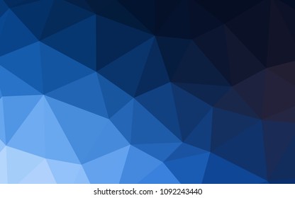 Dark BLUE vector triangle mosaic cover. Creative illustration in halftone style with triangles. A completely new design for your leaflet.