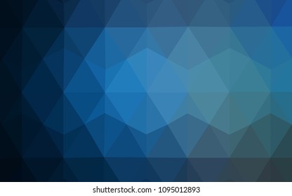Dark BLUE vector triangle mosaic cover. Colorful illustration in polygonal style with gradient. Brand new design for your business.