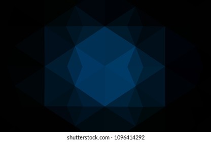 Dark BLUE vector triangle mosaic template. Creative illustration in halftone style with triangles. Triangular pattern for your business design.