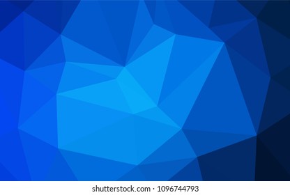 Dark BLUE vector triangle mosaic texture. A completely new color illustration in a  polygonal style. The polygonal design can be used for your web site.