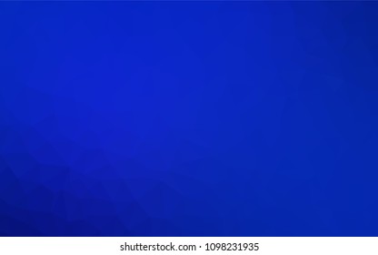 Dark BLUE vector triangle mosaic template. Triangular geometric sample with gradient.  Polygonal design for your web site.