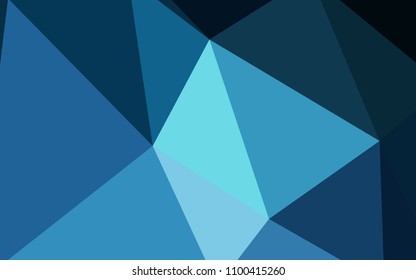 Dark BLUE vector triangle mosaic template. A completely new color illustration in a polygonal style. Brand new style for your business design.