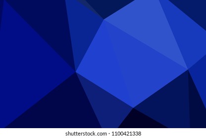 Dark BLUE vector triangle mosaic template. Shining polygonal illustration, which consist of triangles. Best triangular design for your business.