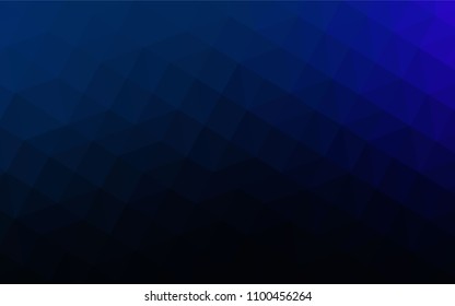 Dark BLUE vector triangle mosaic template. Colorful illustration in polygonal style with gradient. New template for your brand book.