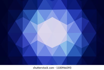 Dark BLUE vector triangle mosaic template. Geometric illustration in Origami style with gradient.  A new texture for your web site.