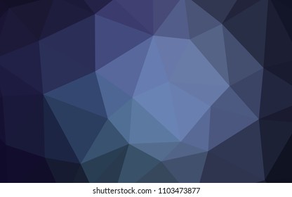 Dark BLUE vector triangle mosaic cover. Elegant bright polygonal illustration with gradient. Brand new design for your business.