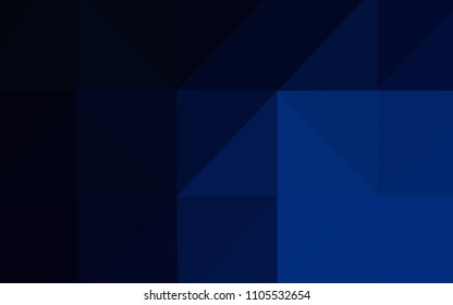 Dark BLUE vector triangle mosaic texture. Glitter abstract illustration with an elegant design. Brand-new style for your business design.