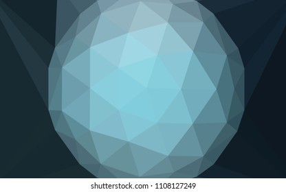 Dark BLUE vector triangle mosaic template with a diamond. Shining colorful illustration with triangles. Best triangular design for your business.