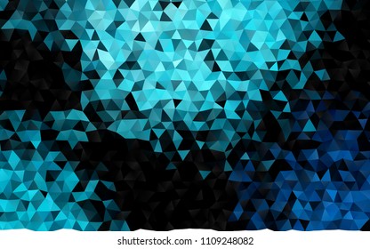 Dark BLUE vector triangle mosaic background. A vague abstract illustration with gradient. A completely new design for your business.