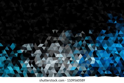 Dark BLUE vector triangle mosaic background. Brand new colored illustration in blurry style with gradient. The polygonal design can be used for your web site.