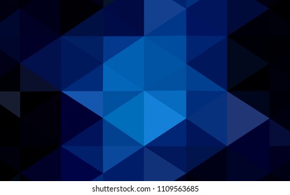 Dark BLUE vector triangle mosaic texture. Colorful abstract illustration with gradient. Brand-new style for your business design.