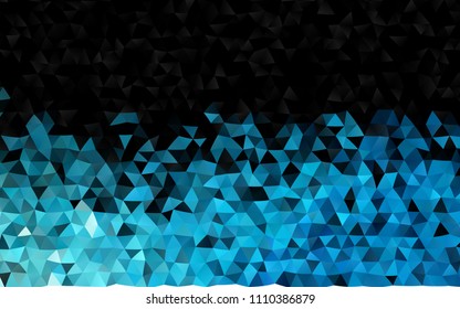 Dark BLUE vector triangle mosaic background. Modern geometrical abstract illustration with gradient. Triangular pattern for your business design.