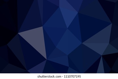 Dark BLUE vector triangle mosaic texture. Geometric illustration in Origami style with gradient.  Best triangular design for your business.