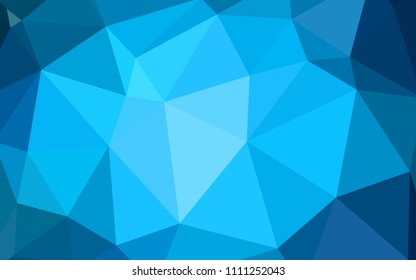 Dark BLUE vector triangle mosaic cover. Creative geometric illustration in Origami style with gradient. A new texture for your web site.