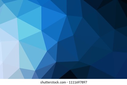 Dark BLUE vector triangle mosaic template. Shining colorful illustration with triangles. New template for your brand book.