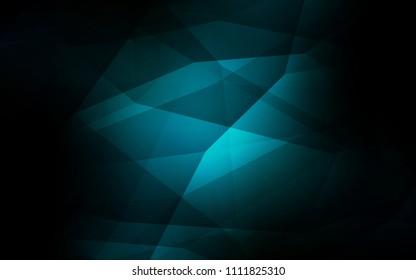 Dark BLUE vector triangle mosaic texture. Polygonal abstract illustration with gradient. Brand new design for your business.