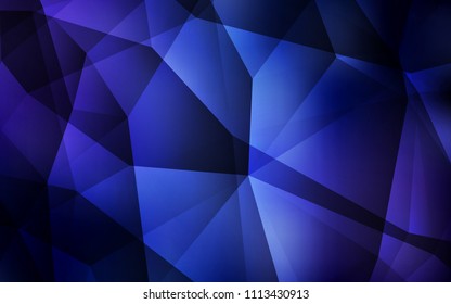 Dark BLUE vector triangle mosaic cover. Glitter abstract illustration with an elegant triangles. Template for cell phone's backgrounds.