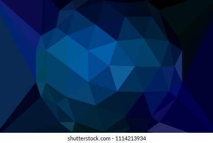 Dark BLUE vector triangle mosaic cover with a diamond. Colorful illustration with gradient. Triangular pattern for your design.