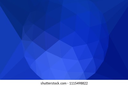 Dark BLUE vector triangle mosaic template with a diamond. Colorful illustration in a polygonal style. Brand new style for your business design.