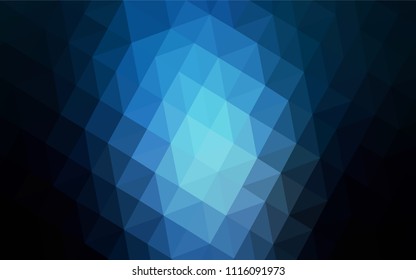 Dark BLUE vector triangle mosaic template. Creative illustration in halftone style with triangles. New template for your brand book.