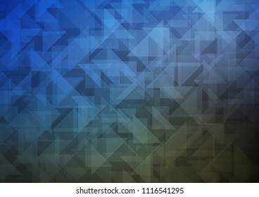 Dark BLUE vector triangle mosaic template. A completely new color illustration in a vague style. A completely new template for your business design.