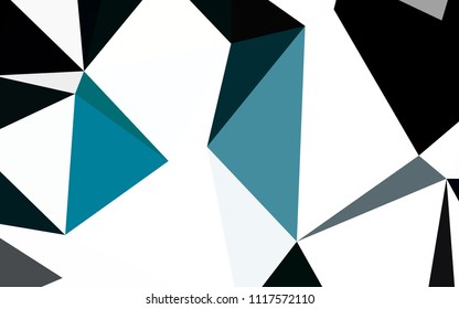 Dark BLUE vector triangle mosaic template. Triangular geometric sample with gradient.  Best triangular design for your business.