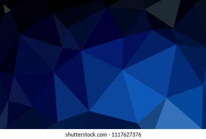 Dark BLUE vector triangle mosaic texture. Colorful illustration in abstract style with triangles. Best triangular design for your business.