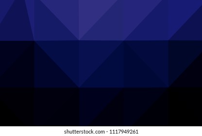 Dark BLUE vector triangle mosaic texture. Elegant bright polygonal illustration with gradient. Brand-new design for your business.