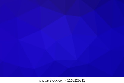 Dark BLUE vector triangle mosaic cover. Polygonal abstract illustration with gradient. Best triangular design for your business.