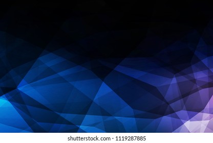 Dark BLUE vector triangle mosaic cover. Geometric illustration in Origami style with gradient.  Template for cell phone's backgrounds.