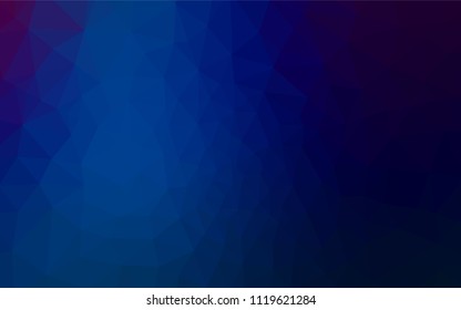 Dark BLUE vector triangle mosaic template. A sample with polygonal shapes. Completely new template for your banner.