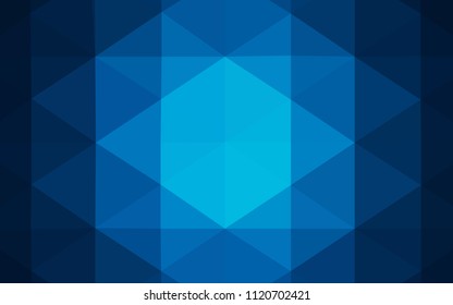 Dark BLUE vector triangle mosaic template. Colorful illustration in abstract style with gradient. A completely new design for your business.