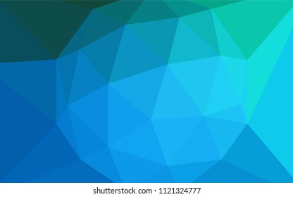 Dark BLUE vector triangle mosaic template. A completely new color illustration in a polygonal style. Pattern for a brand book's backdrop.