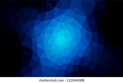 Dark BLUE vector triangle mosaic texture. Triangular geometric sample with gradient.  Triangular pattern for your design.