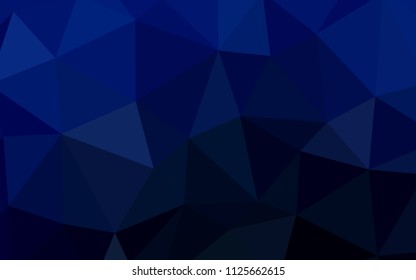 Dark BLUE vector triangle mosaic cover. Creative illustration in halftone style with triangles. Textured pattern for your backgrounds.