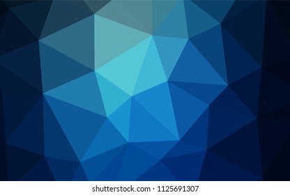Dark BLUE vector triangle mosaic cover. Polygonal abstract illustration with gradient. Brand new style for your business design.