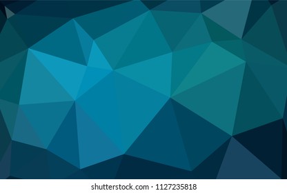 Dark BLUE vector triangle mosaic template. A sample with polygonal shapes. Brand new style for your business design.